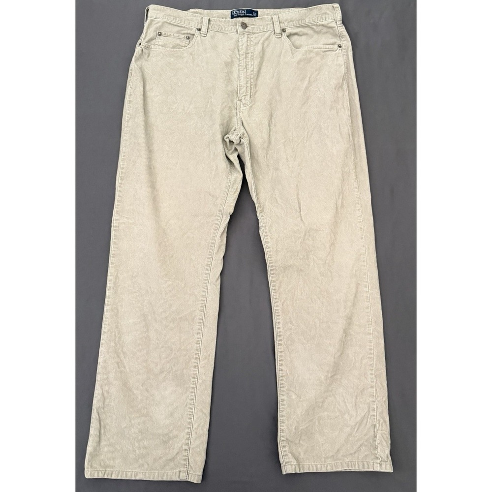 Vintage Polo Ralph Lauren Pants Men's Size 38x32 Tan Corduroy Bootcut